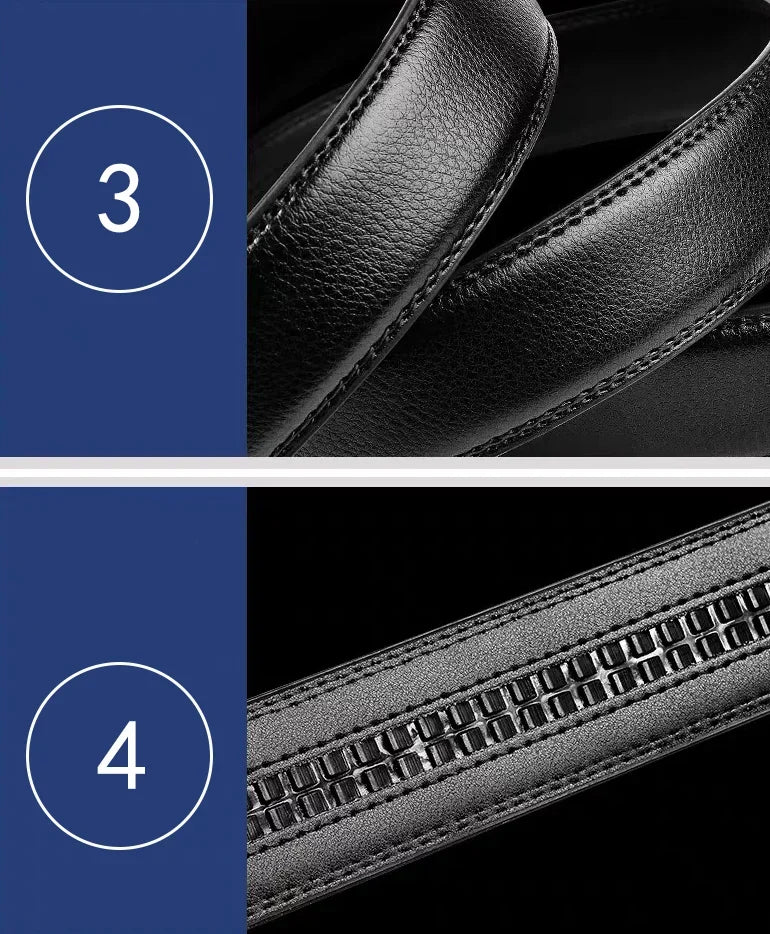 Luxury Men's Leather Belt with Metal Buckle Durable Soft Design - Smarsty