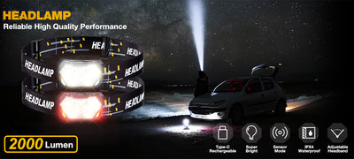 9 Led Strong Light Headlamp USB Rechageable Motion Sensor Headlight Portable Fishing Camping Outdoor Head Lamp Work Flashlight by Smarsty