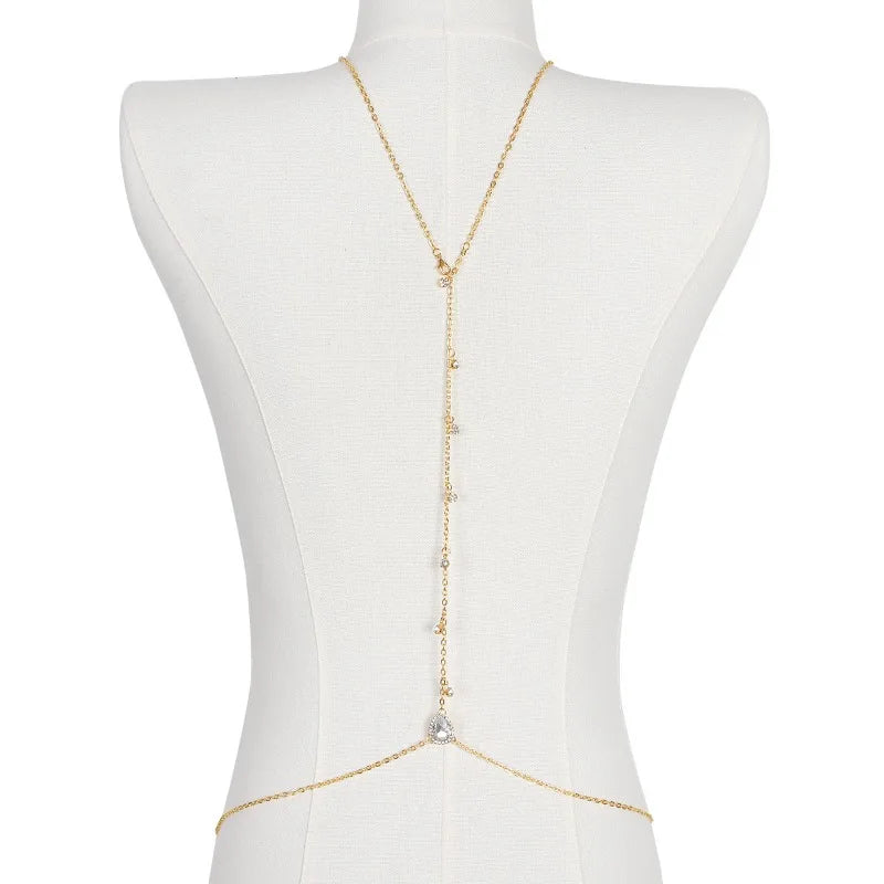 Backless Rhinestone Body Chain for Summer Beach Wear - Smarsty