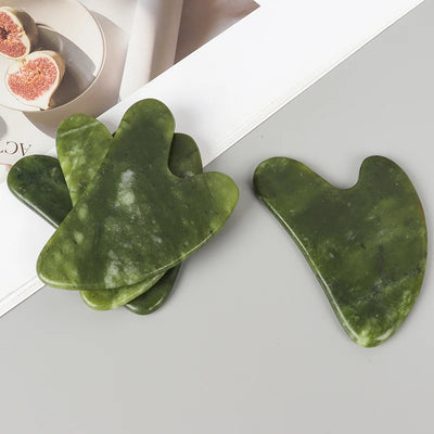 Helu Jade Gua Sha Tool Xiuyan Jade Heart-shape Massager Neck Massage Guasha Beauty Product Skin Care health Tool - Smarsty