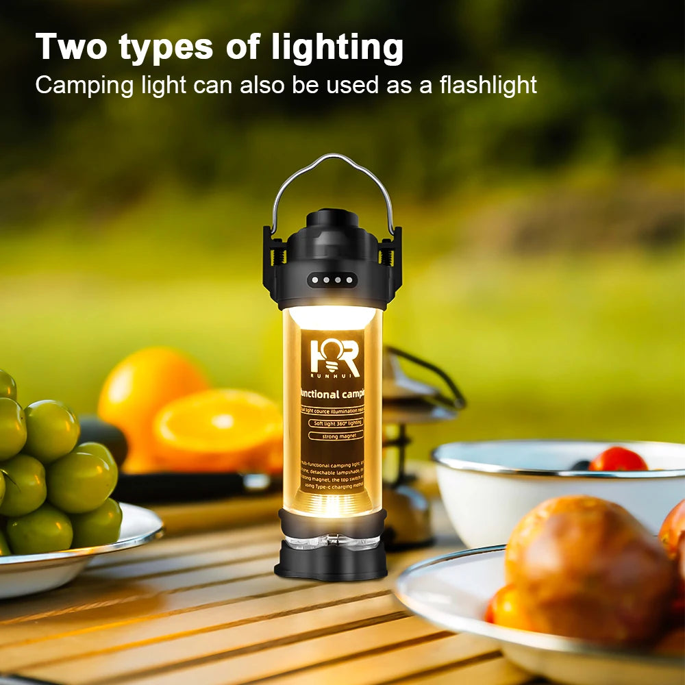 Camping Lamp Portable Tent Lantern Lamp USB Charging Lamps Outdoor Camping Emergency Lamp Flashlight Hiking for CARGO