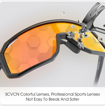 SCVCN Photochromic Cycling Glasses Bike Mountain Bicycle Golf UV400 Sunglasses Sport Protection Glasses for Men Women Baseball