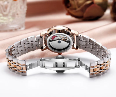 Luxury Women's Automatic Mechanical Watch with Moon Phase - Smarsty