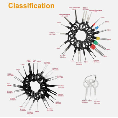 100Pcs Car Terminal Removal Repair Tools Electrical Wiring Crimp Connector Pin Extractor Kit Keys Automotive Plug Pullers
