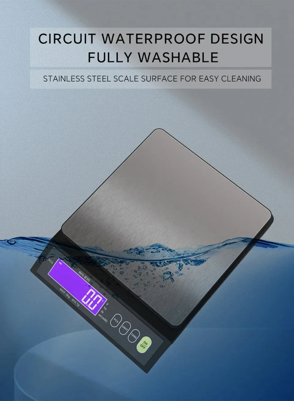 Digital Electronic Kitchen Scale 5kg/0.1g 10kg/1g Stainless Steel Rechargeable High Accurate  Auto Power Off Unit Conversion
