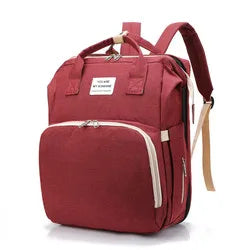 Fashionable Mommy Bag Folding Baby Bed Mother Large Capacity Portable Milk Bottle Diaper Double Shoulder Mom's Bag by Smarsty