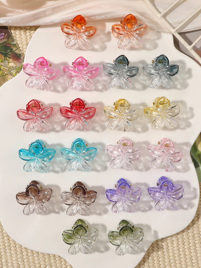 Mini Flower Hair Clips Pack Creaseless Claw Clips For Bangs - Smarsty