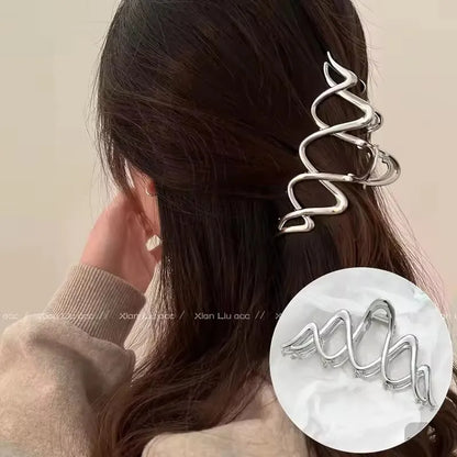 Korean Geometric Metal Hair Clip Durable Alloy Claw - Smarsty