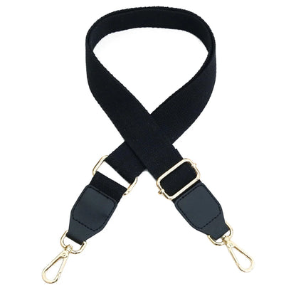 Wide Shoulder Straps Solid Color Cotton Webbing Pu Leather Adjustable Shoulder Messenger Bag Strap Accessory Supplies