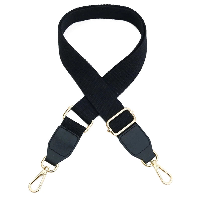 Wide Shoulder Straps Solid Color Cotton Webbing Pu Leather Adjustable Shoulder Messenger Bag Strap Accessory Supplies