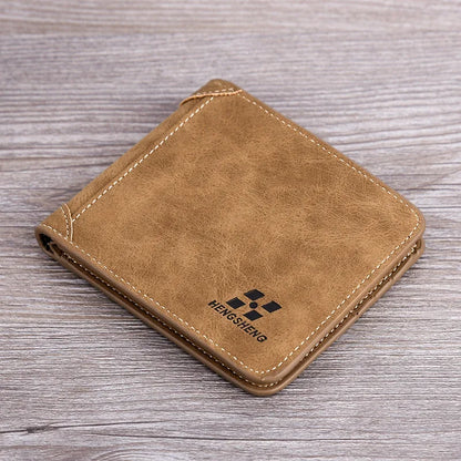 Men's Wallet Leather Billfold Slim Hipster Cowhide Credit Card/ID Holders Inserts Coin Purses Luxury Business Foldable Wallet - Smarsty