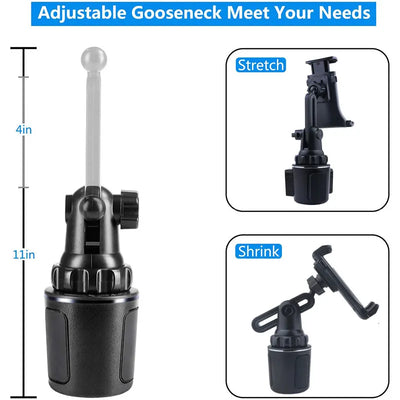 Universal Car Phone Holder Cellphone Mount Stand Adjustable Car Cup Phone Mount for iPhone 14 13 12 Por MAX Huawei Samsung - Smarsty