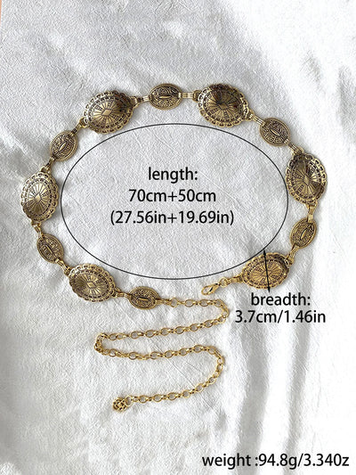 Women’s Bohemian Silver Metal Waist Chain Belt - Smarsty