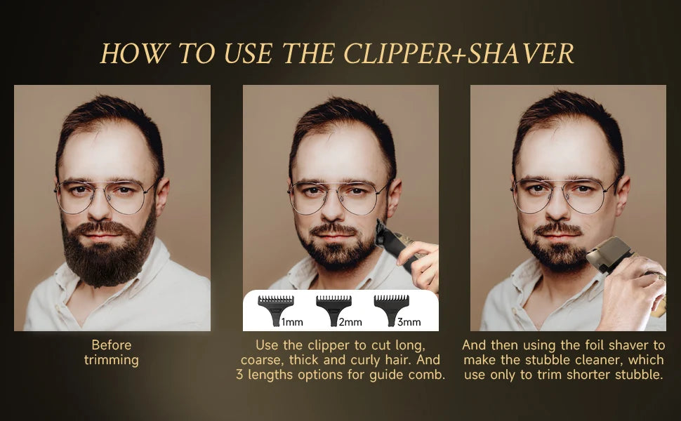 Foil Shavers for Men with Head Shaving, Hair Beard Trimmer, Face Mustache Grooming Kit, Bald Head Shavers  and  and Haircutting