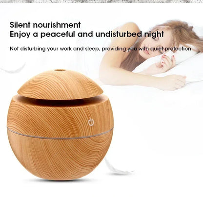 Mini Woodgrain Ultrasonic Humidifier for Home Office - Smarsty