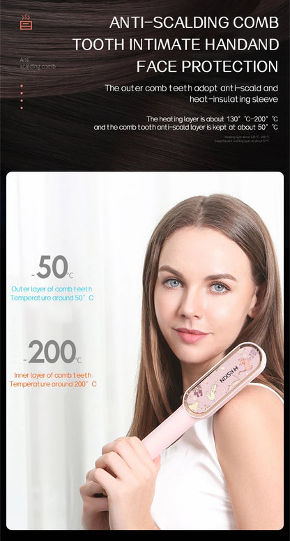 KSKIN 2 in 1 Hair Straightener Brush for Smooth Styling - Smarsty