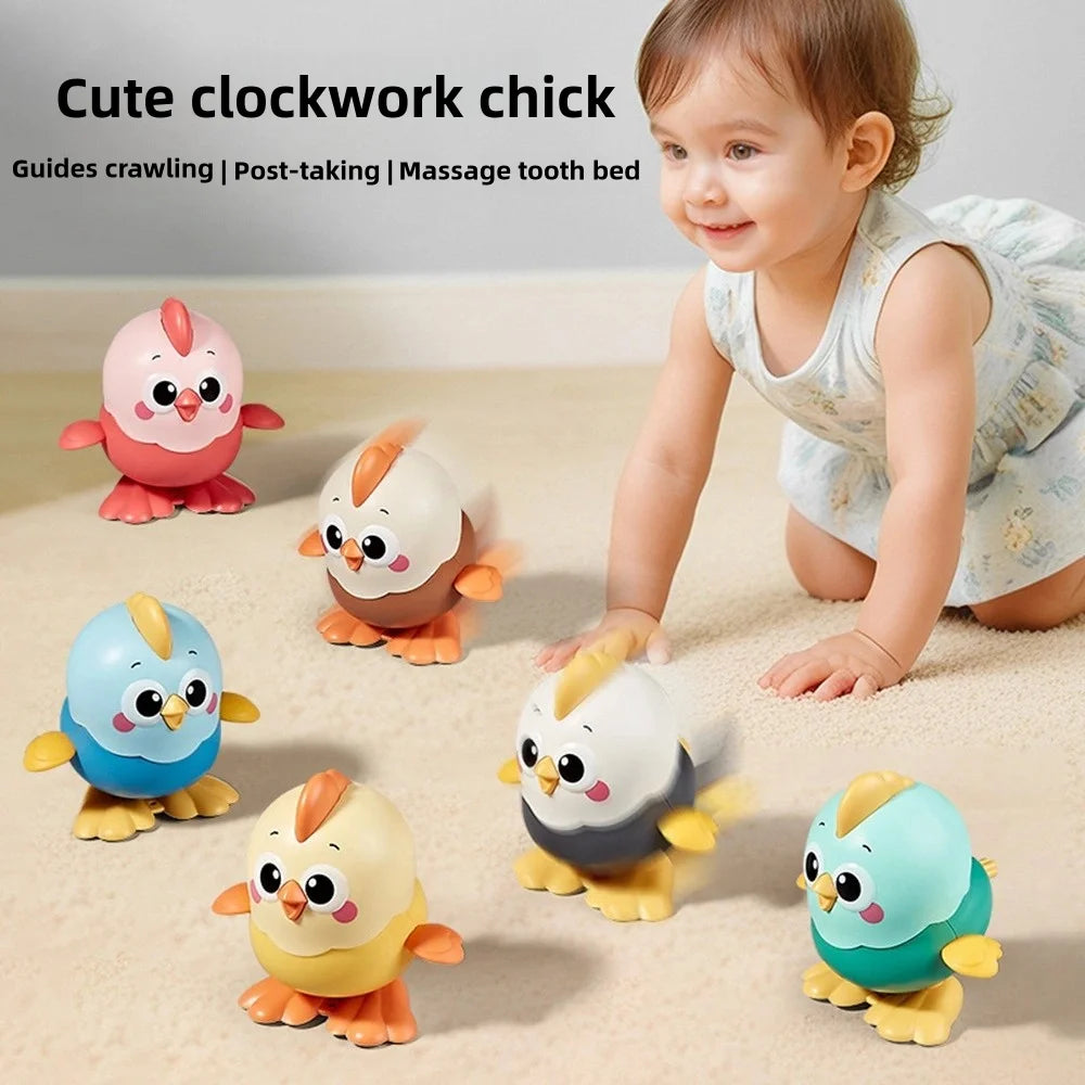 New Kidsren's Chick Can Move Cartoon Jumping Little Yellow Chicken Baby Wind-Up Small Toy Kidsren's Jumping Chicken Wind-Up Toy Fun Artificial Wind-Up Small Animal Can Move and Run Learn to Crawl 1 to 2 Years Old Baby