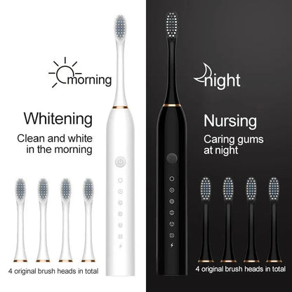 Electric Ultrasonic Toothbrush With Six Speed Modes - Smarsty