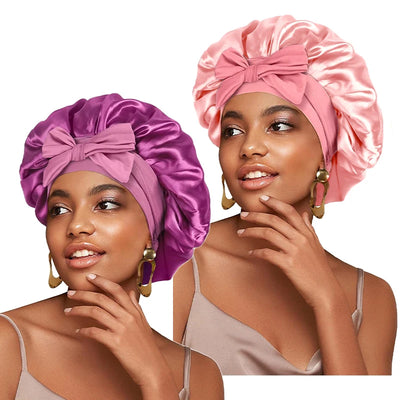 Adjustable Satin Sleeping Hat Elastic Tie For Hair Care - Smarsty