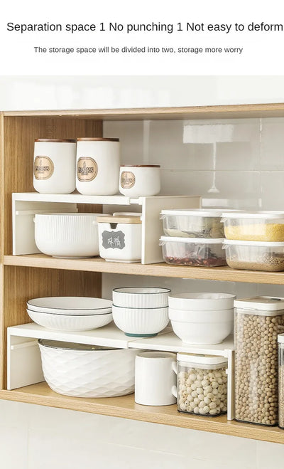 Kitchen Cupboard Organizer Retractable Cabinet Shelf Seasoning Bottle Spice Rack Dish Shelf Kitchen Accessories Storage Rack by Smarsty