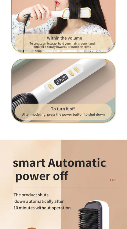 Electric Hot Comb Quick Hair Straightener with Anti-Scalding Feature - Smarsty