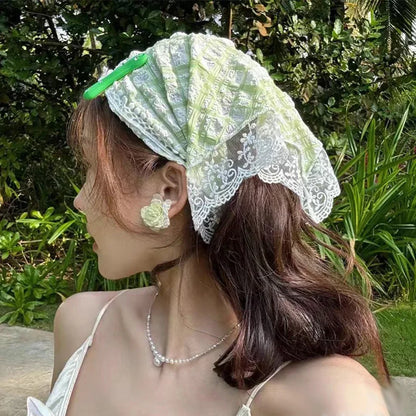 Sweet Flower Hair Scarf Headband Lightweight Summer - Smarsty