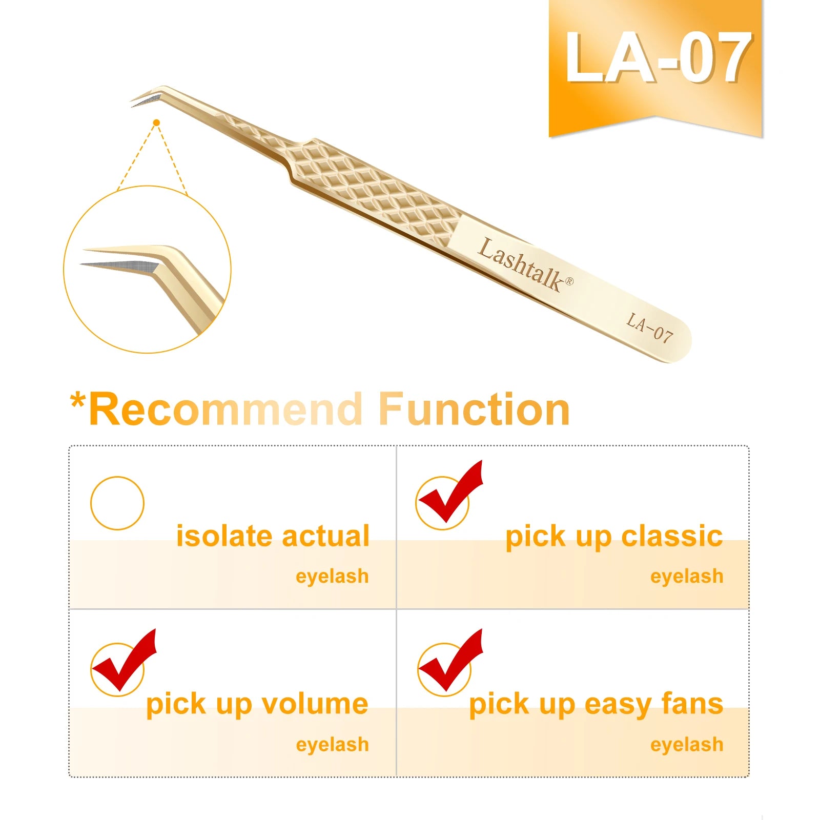 Precision Fiber Tip Eyelash Extension Tweezers with Diamond Grip - Smarsty