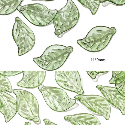 100pcs Acrylic Leaf Beads Perfect For DIY Handmade Jewelry - Smarsty