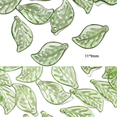 100pcs Acrylic Leaf Beads For DIY Handmade Jewelry Craft - Smarsty