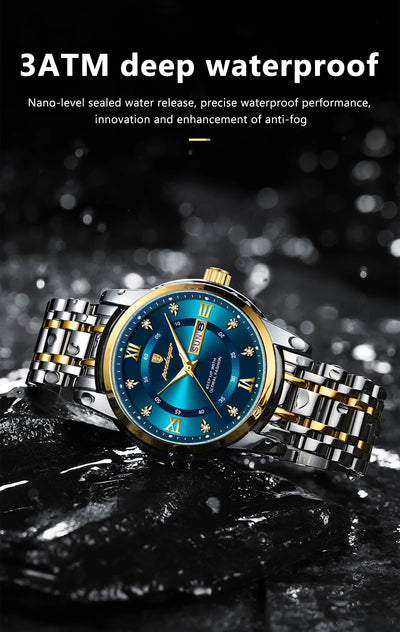 POEDAGAR Luxury Waterproof Men's Watch with Luminous Dial - Smarsty