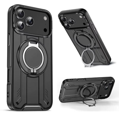 Magnetic Phone Case with 360° Rotate Stand for IPhone 17 16 15 14 13 12 11 Pro Max Plus For Magsafe Wireless Charge Armor
