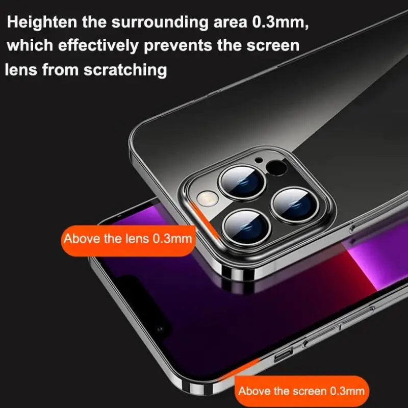 Ultra Thin PC Hard Crystal Clear Case For iPhone 17 16 15 14 Plus 13 12 11 Pro Max XR Glossy Transparent Camera Protection Cover
