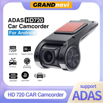 HD Car Dash Cam ADAS 720P Voice Alarm USB MemoryCard - Smarsty