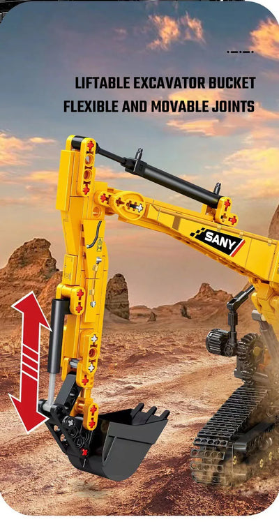 SEMBO BLOCK 1022pcs Excavator Models Building Blocks MOC City Construction Engineering Vehicle Bricks Educational Toys Boys Gift - Smarsty