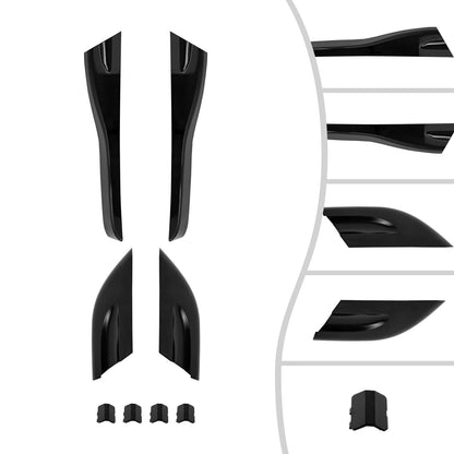 Black Roof Rails Rack End Cover Shell 4pcs For Hyundai Tucson 2004 - 2008