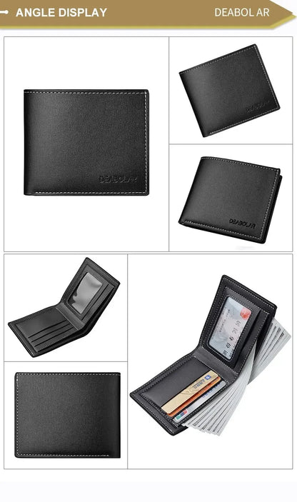 Leather Men Short Wallet Thin Style Folding Young Men Credit Card Holder Wallet - Smarsty