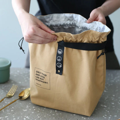 Canvas Lunch Bag Bento Box For Outdoor Picnics Fresh Keeping - Smarsty
