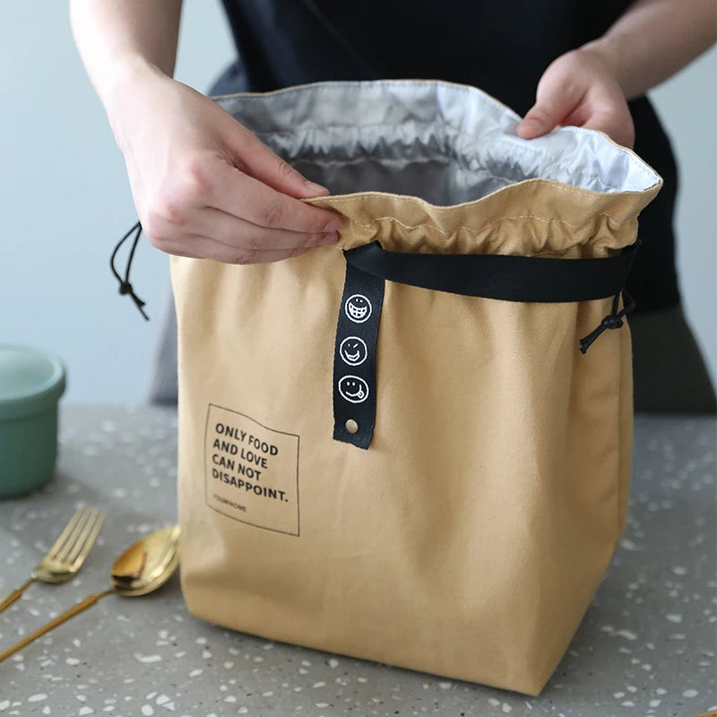 Canvas Lunch Bag Bento Box For Outdoor Picnics Fresh Keeping - Smarsty