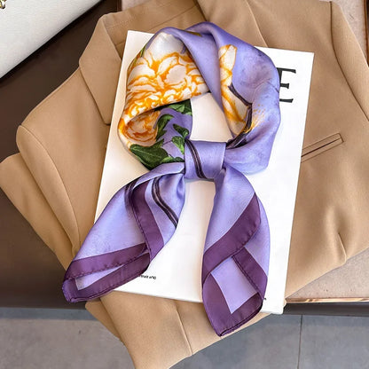 Luxury Women Silk Leopard Print Scarf Soft Satin Wrap - Smarsty