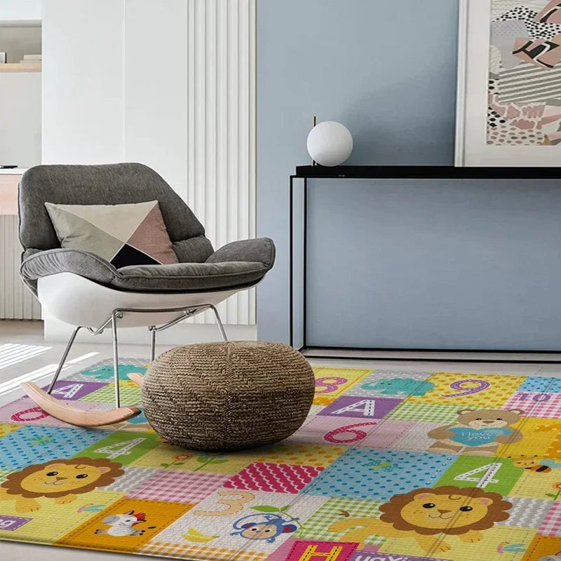 Foldable Baby Play Mat Children's Double-sided Pattern Protection Non-slip Activity Carpet Children's Educational Activity Mat