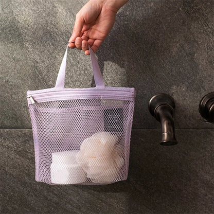 Mesh Makeup Toiletry Storage Bags Handbags Portable Travel Washing Body Shower Tools Organizer Hanging Cosmetic Organizer Pouch - Smarsty