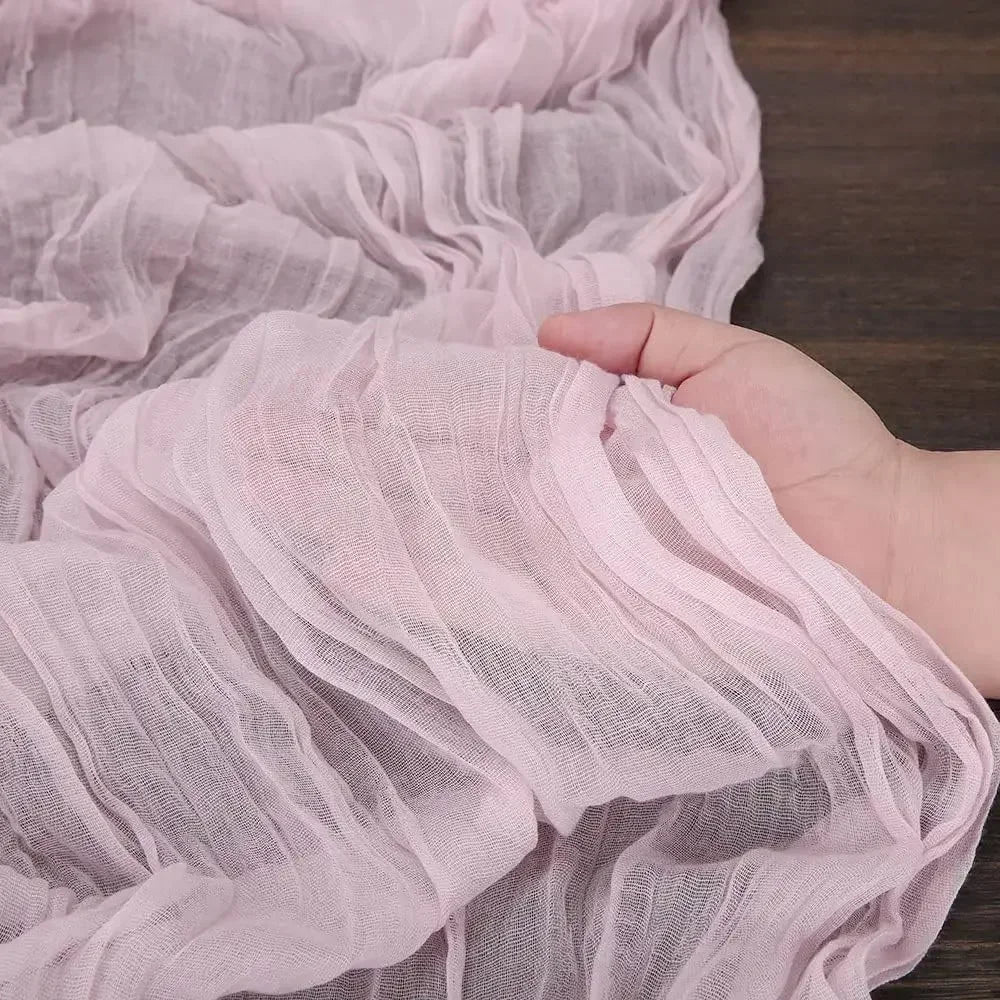 Pink Cheesecloth Table Runner for Romantic Weddings - Smarsty
