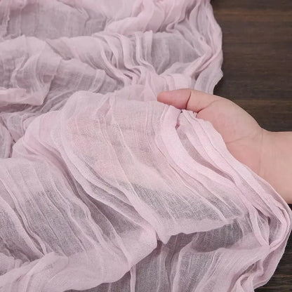 Pink Cheesecloth Table Runner for Romantic Weddings - Smarsty
