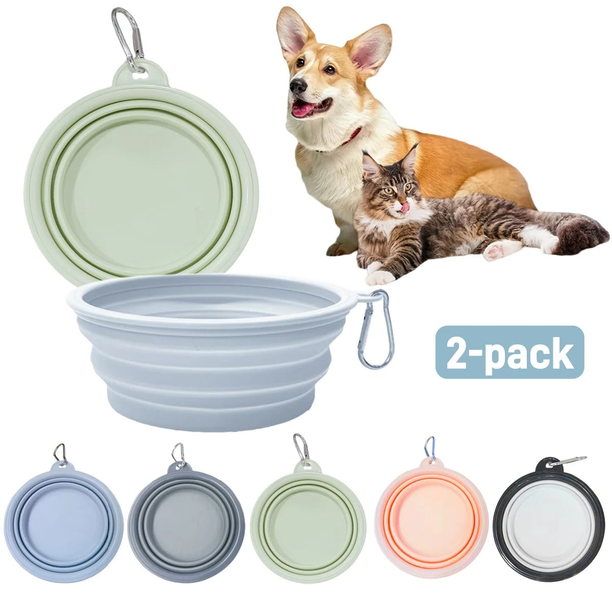 Collapsible Silicone Dog Bowls for Travel and Camping - Smarsty