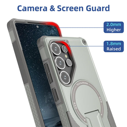 Magnetic Armor Case With Fold Stand And Wireless Charging - Smarsty