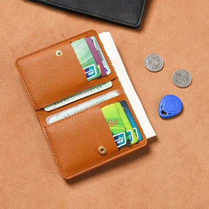 Classic Designer PU Leather Small Wallet for Men Short Simple Women's Purse Fashion Ultra Thin Credit Card Bag Coin Purse - Smarsty