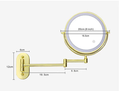 8 Inch Chrome Makeup Mirror with Dual Magnification - Smarsty