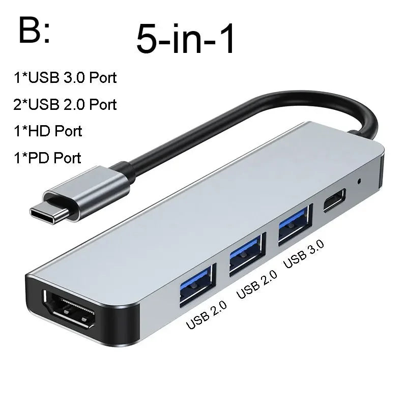 Fast USB 3.0 Hub Docking Station With HDMI RJ45 CardReader