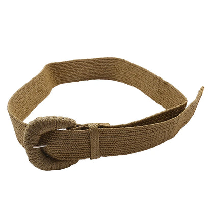 Retro Women Braided Wide Pin Buckle Belt Summer Fashion - Smarsty