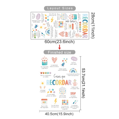 Spanish English Wall Sticker Art for Kids Rooms - Smarsty
